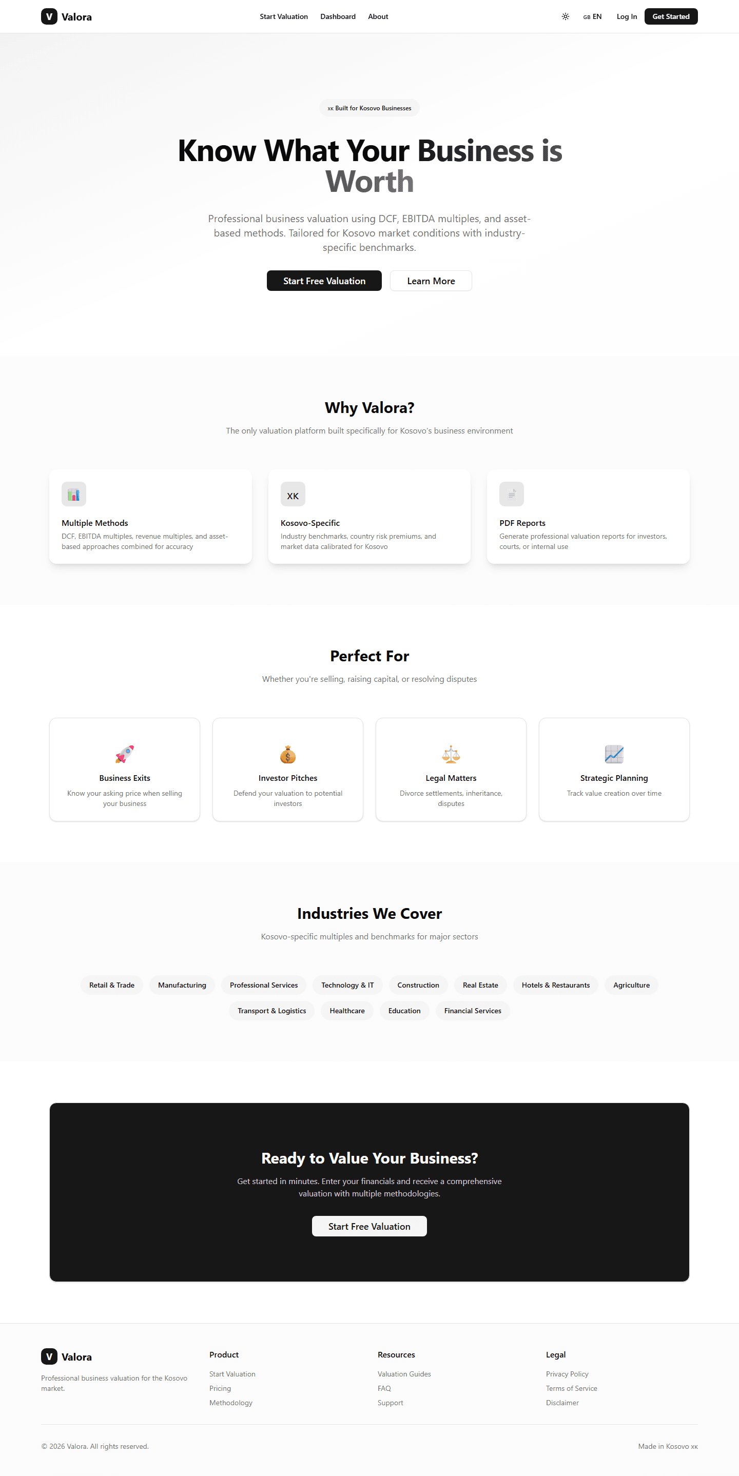 Valora - Business Valuation Platform